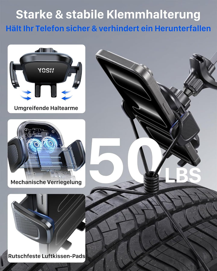 YOSH Handyhalterung Auto für Runde Lüftung [2.0 Upgrade für Audi], Upgrade-Dreieckshaken für Audi A1