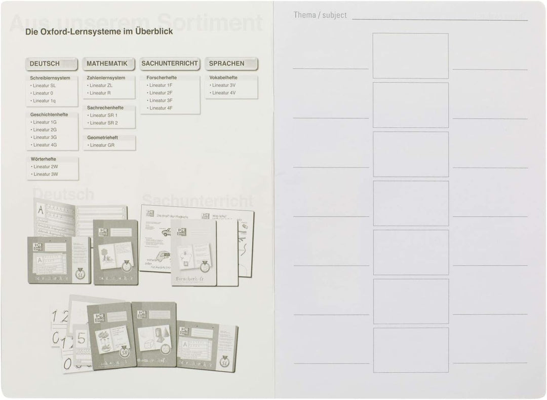 Oxford Vokabelheft mit Lernsystem, A4, 16 Blatt, Lineatur 4V, 10 Stück, Lineatur 4V