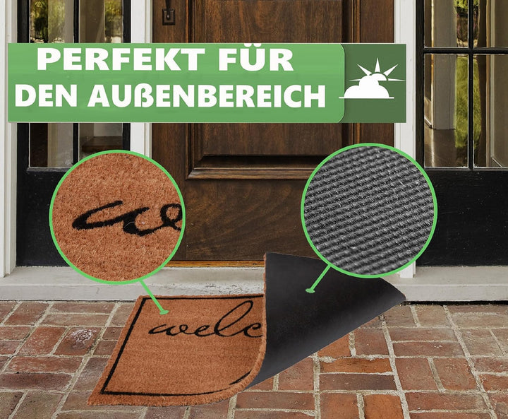 Betz 3er Kokosmatte aus 100% Kokos -Fussmatte - Fussabstreifer –Schmutzfangmatte Grösse 45 cm x 75 c