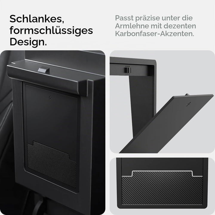 Spigen Tesla Model Y (~2024) und Model 3 (2021-2023) One-Touch Versteckte Aufbewahrungsbox (Carbon E
