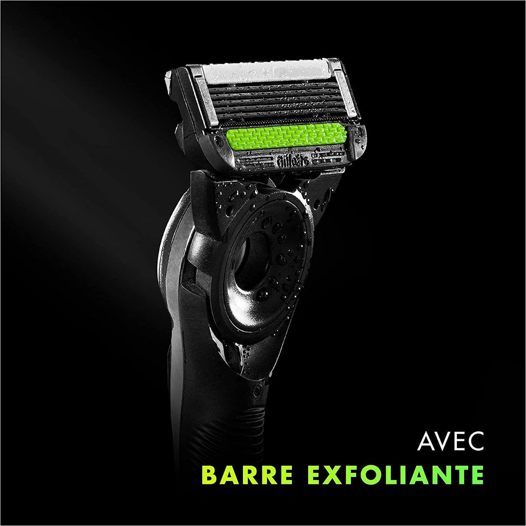 Gillette Gillette Labs mit Peelingstange, Herrenrasierer, 1 Griff, – 5 Ersatzklingen, mit Reiseetui,