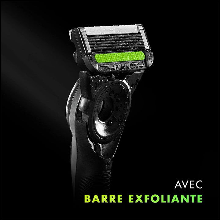 Gillette Gillette Labs mit Peelingstange, Herrenrasierer, 1 Griff, – 5 Ersatzklingen, mit Reiseetui,