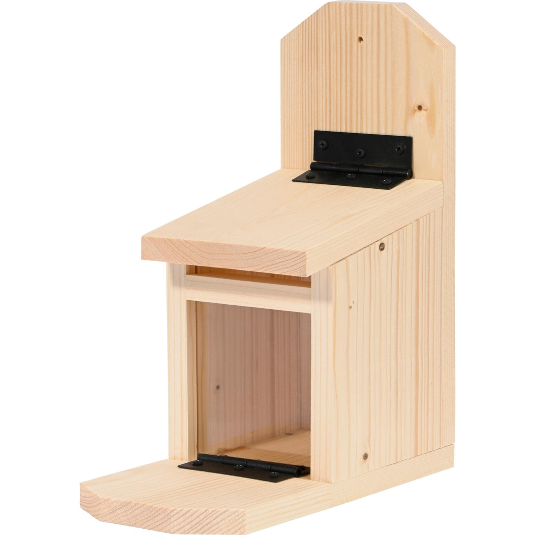 dobar® Eichhörnchen Futterstation - Eichhörnchen Futterhaus mit Acrylglasscheibe - Futterstelle mit