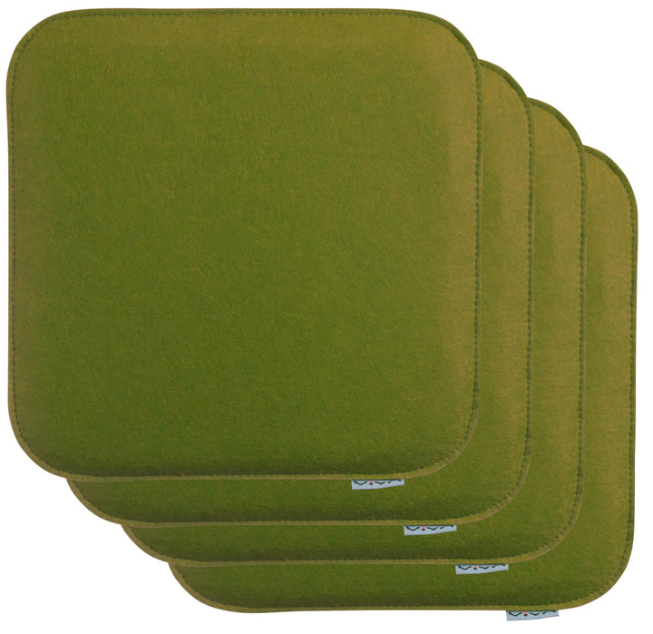 Brandsseller Sitzkissen Filz Eckig Stuhlkissen Sitzpolster Auflagen - 35 x 35 x 2 cm (Dunkelgrün, 4e