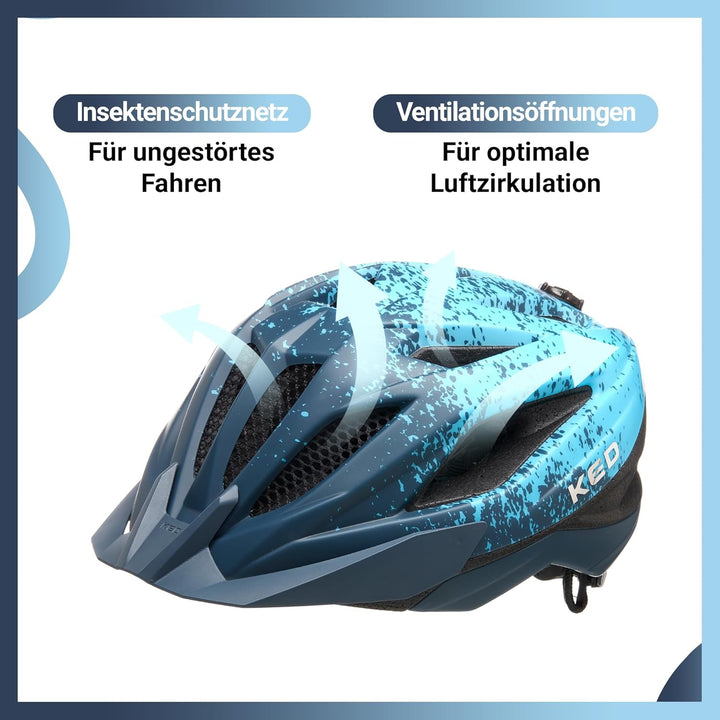 KED Street Jr. Pro Kinder Fahrrad Helm matt blau 2023 S (49-55cm), S (49-55cm)