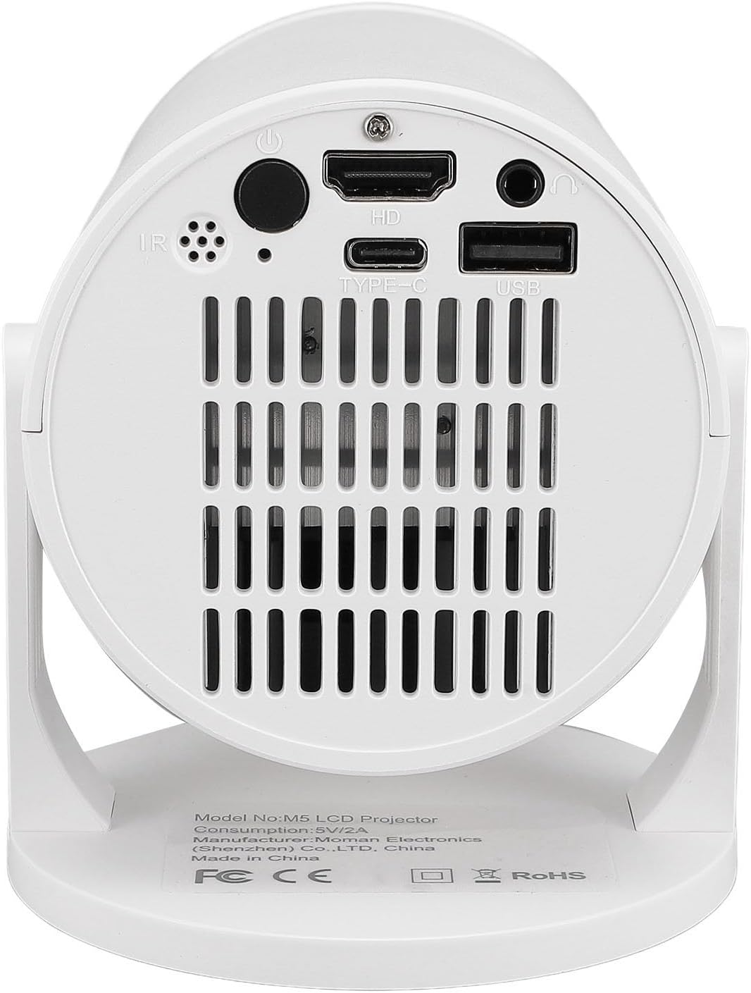 Small-Projektor, 1080P Full HD 8000LM Tragbarer Filmprojektor, 270° Verstellbarer Smart-Home-Projekt