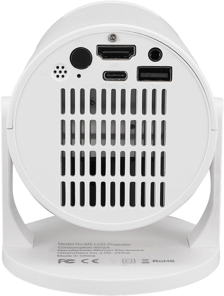 Small-Projektor, 1080P Full HD 8000LM Tragbarer Filmprojektor, 270° Verstellbarer Smart-Home-Projekt