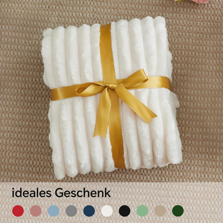 BEDELITE Fleece-Überwurfdecke für Couch, 300 g/m², weiche und warme, Flauschige Twin-Decke, dekorati