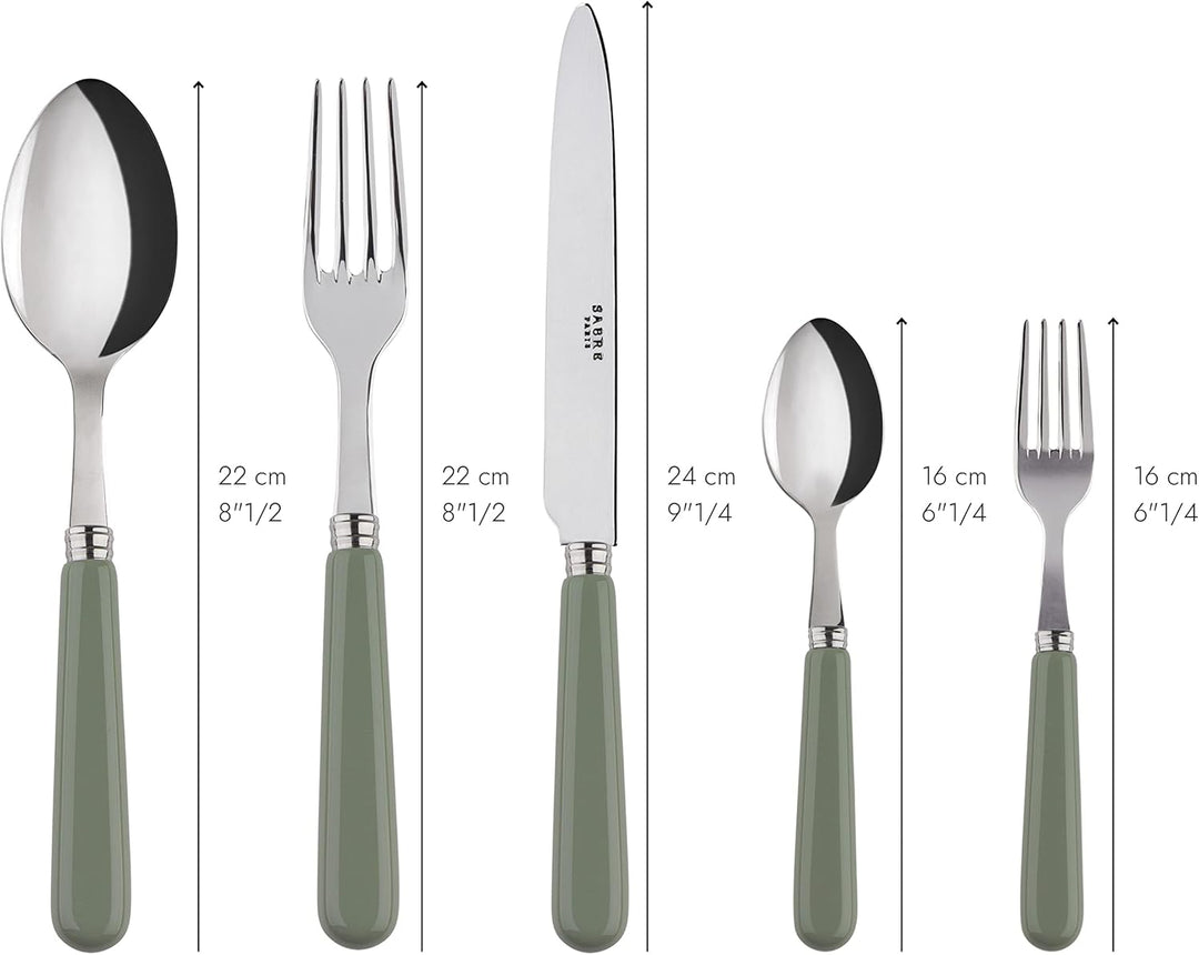 SABRE PARIS - Tafelbesteck-Set, 5-teilig - Pop - Messer, Gabel, Esslöffel, Teelöffel &amp; Kuchengabel -
