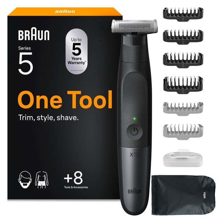 Braun Series X Barttrimmer/ Bodygroomer / Elektrorasierer Herren / Haarschneidemaschine Profi, 6 Auf