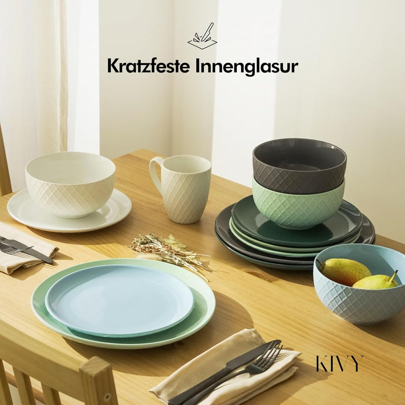KIVY Kaffeetassen 6er Set [400 ml] - Hochwertige Kaffeetasse mit grossem Henkel - Keramik Tasse gros