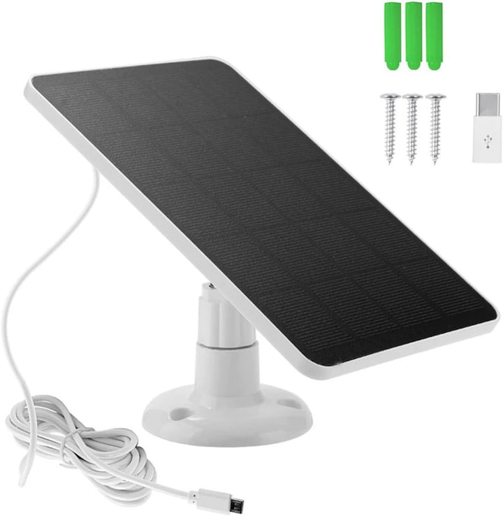 Solarpanel für Überwachungskamera, 5W Solarpanel für DC 5V Sicherheitskamera, Micro USB & USB-C Ansc