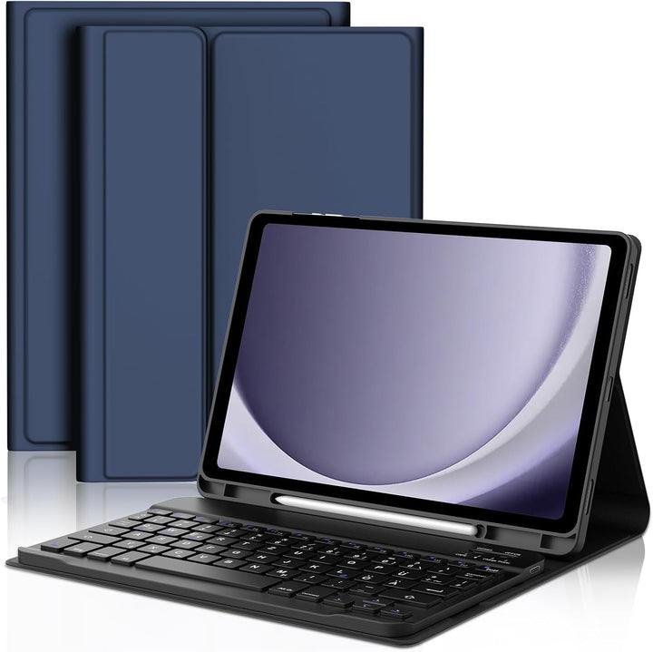 FOGARI Hülle mit Tastatur für Samsung Galaxy Tab A9 Plus 11 Zoll 2023, QWERTZ Deutsche Magnetisch Ab