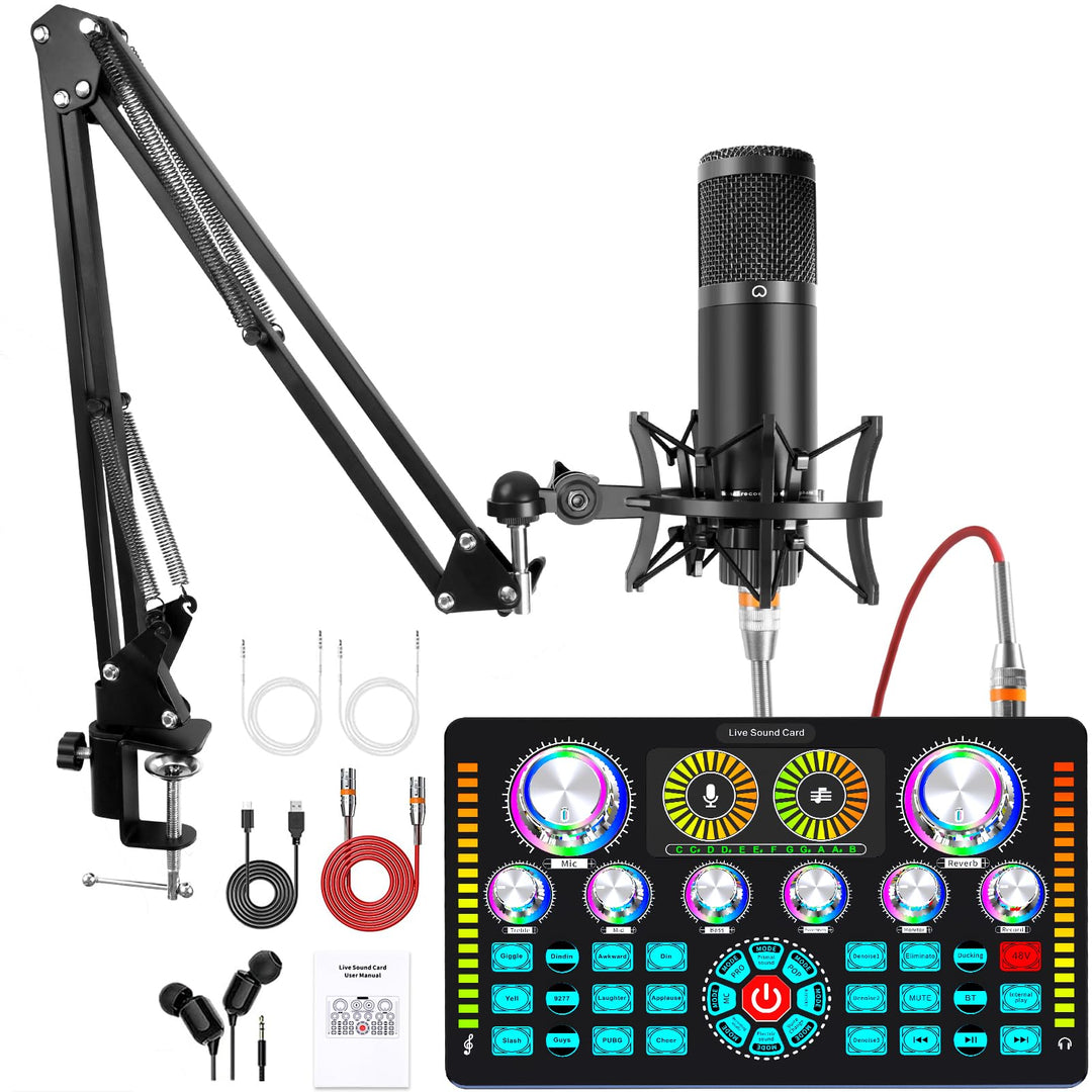 Podcast-Ausrüstungs-Bundle, Audio-Schnittstelle und XLR-Kondensator-Mikrofon, Studio-Ausrüstung mit
