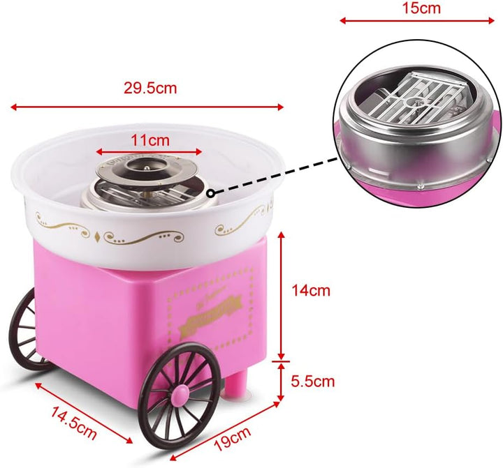 Zuckerwattemaschine, Marshmallow-Maschine mit 10 Stäbchen &amp; Messlöffel, Ideal für Kindergeburtstag &amp;