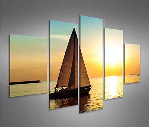 islandburner Bild Bilder auf Leinwand Segelboot V5 MF XXL Poster Leinwandbild Wandbild Dekoartikel W