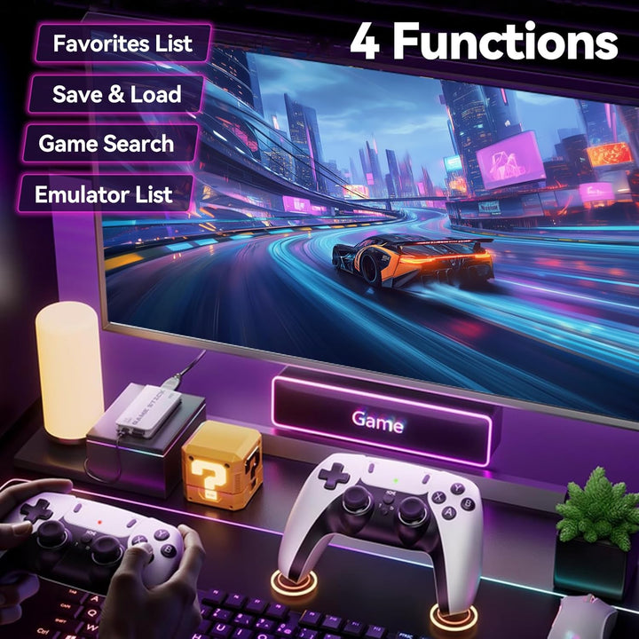 Retro-Spielkonsole 4K HDMI mit über 40.000 Spielen, 23 Emulatoren, Plug-and-Play, Dual-2,4-GHz-Funkc