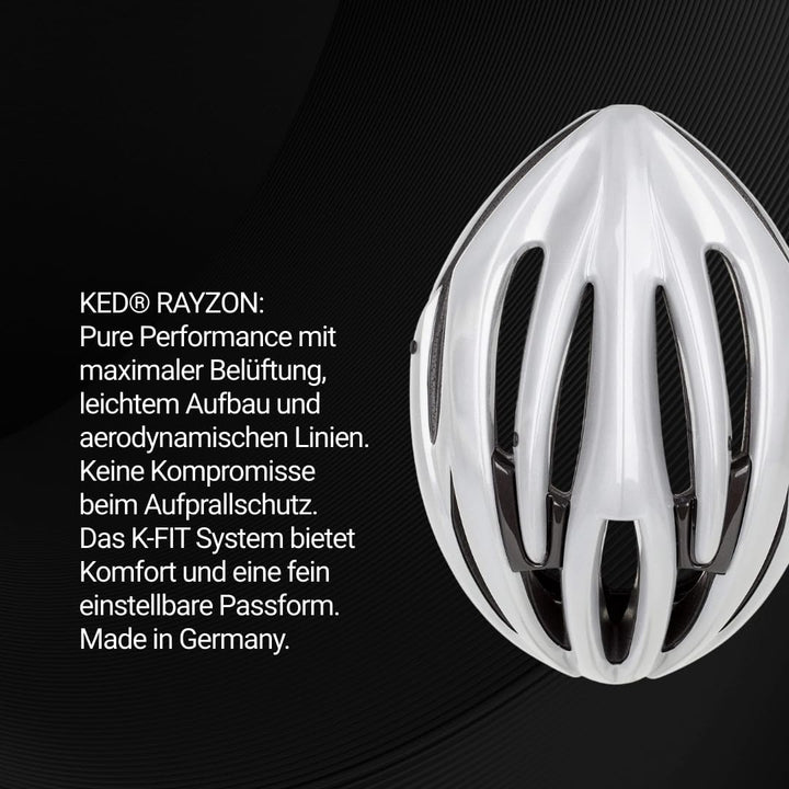 Rayzon Helm Damen Herren mit LED-Rücklicht, Made in Germany, Sportliches Design, 17 Belüftungsöffnun