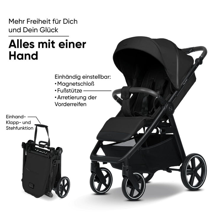my junior® PLIA² | grosser Komfortbuggy mit Luftkammerreifen, Einhand-Faltmechanismus, einstellbare