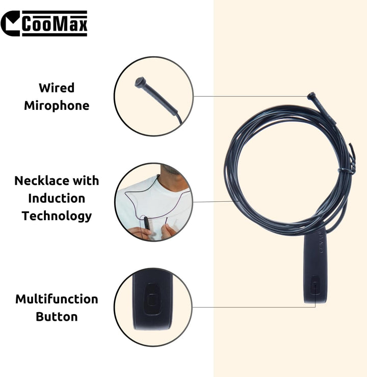 CooMax Spion Kopfhörer Bluetooth Kabellos VIP Pro Unsichtbare Kopfhörer Mikrofon Handy Prüfung - Min