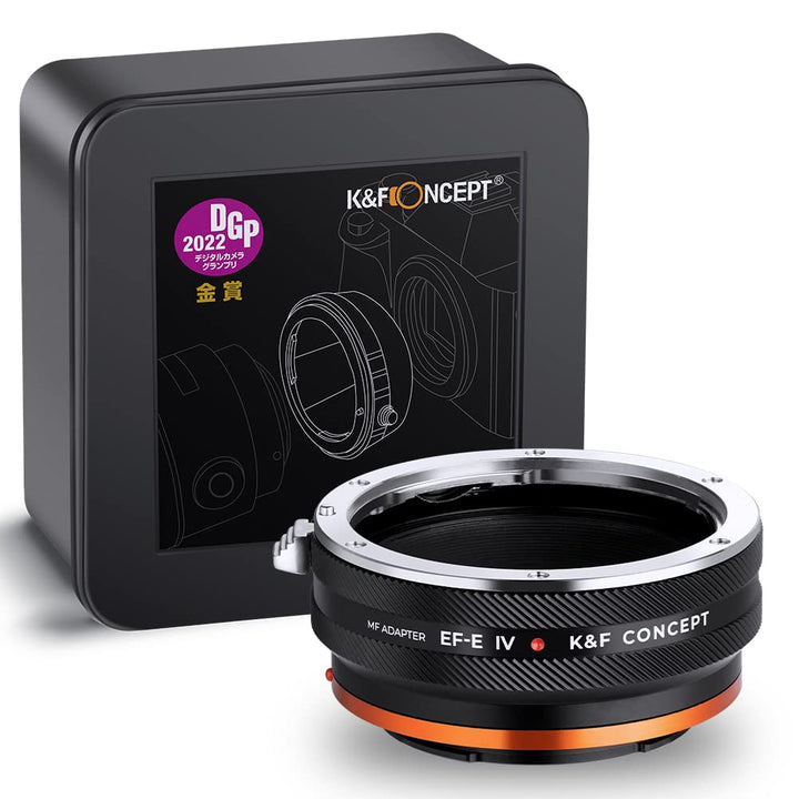 K&F Concept Lens Mount Adapter EOS-NEX IV IV Manueller Fokus Kompatibel mit Canon (EF/EF-S) Objektiv