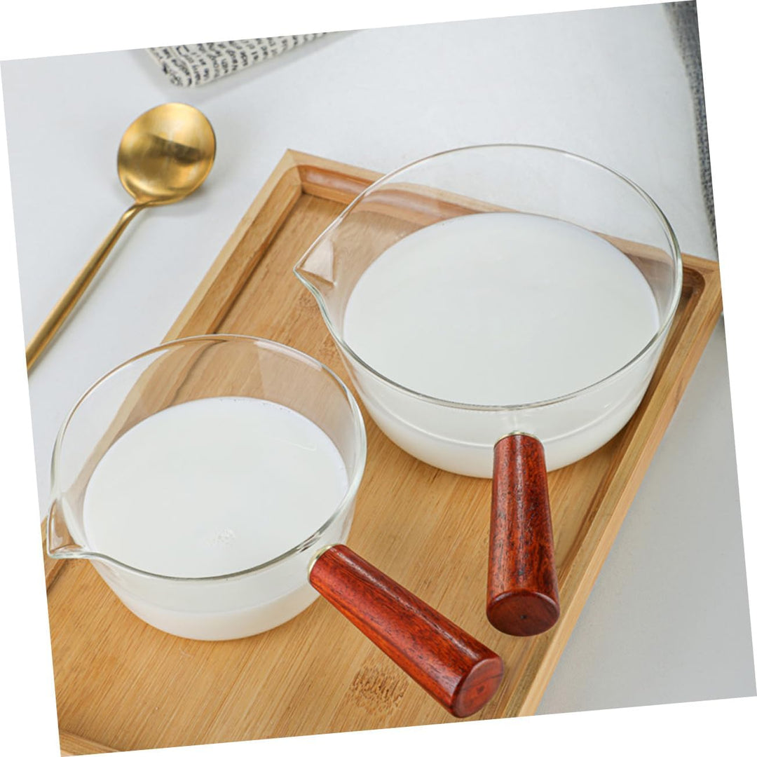 Zerodeko Holz-topf für Zuhause Transparenter Nudeltopf mit Griff als Kleiner Milchtopf oder Suppento
