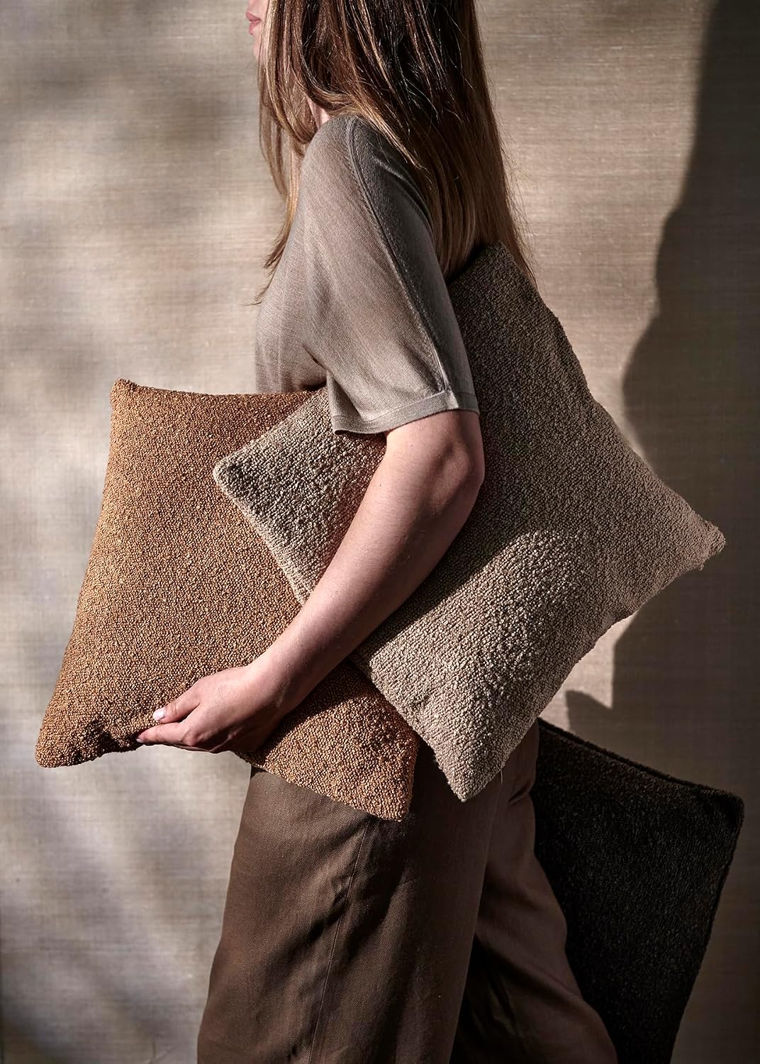 Blomus Kissenbezug Boucle, Kissenhülle für Kopf- oder Sofakissen, Espresso, 40 x 40 cm, 66581 Espres