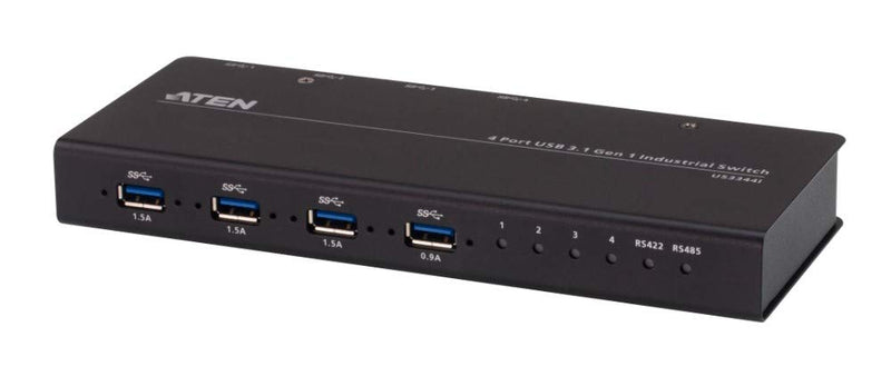 ATEN US3344I 4x4 USB 3.1 Gen.1 Switch, Industrie-Umschalter, Schwarz