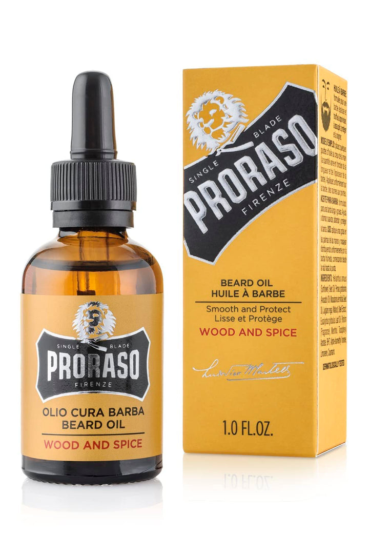 Proraso Beard Oil, Wood & Spice, 2 × 30 ml, Bartöl mit Zedernholz & Zitrus-Duft, Bart Weichmacher pf
