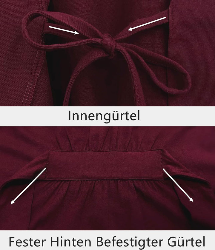 COLORFULLEAF 100% Baumwolle Bademantel Damen Kurz Morgenmantel Leicht Knielang Kimono Saunamantel Na