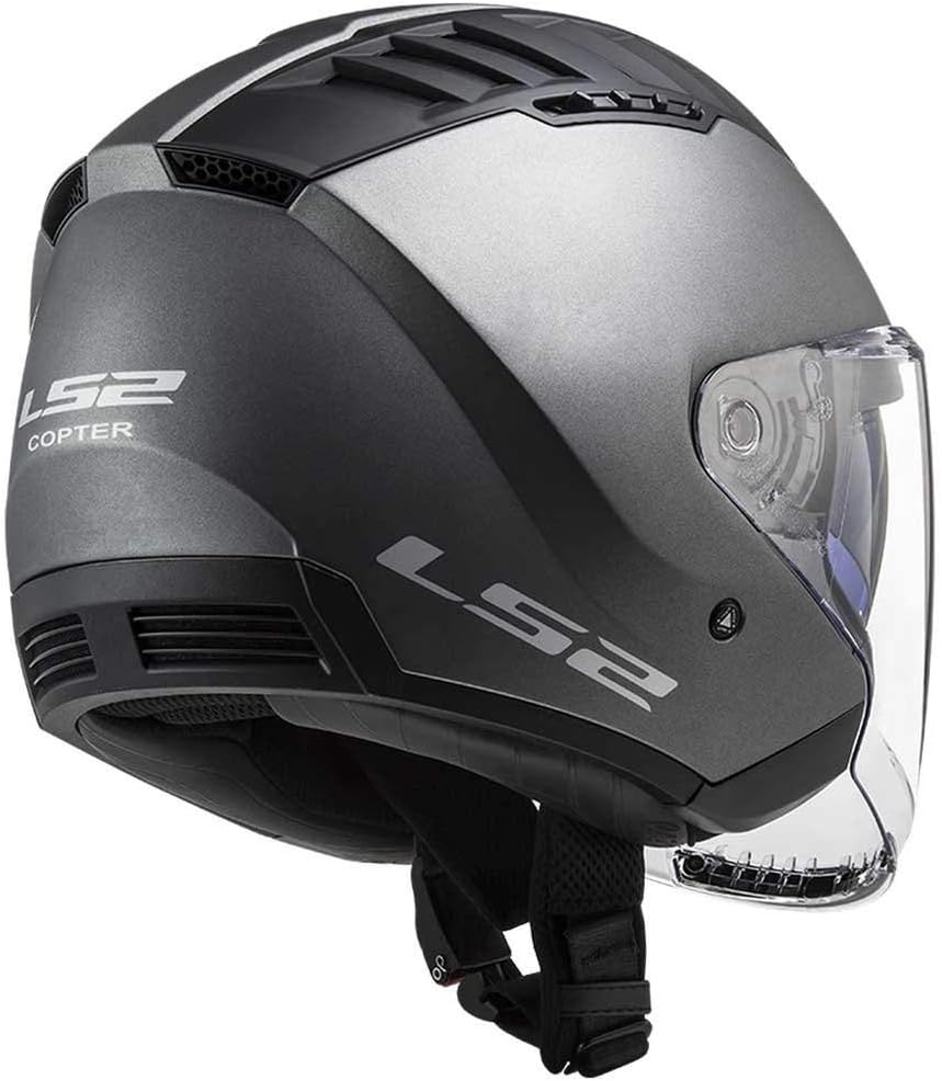 LS2, motohelm jet Copter Titan mat, M M Titanium, M Titanium