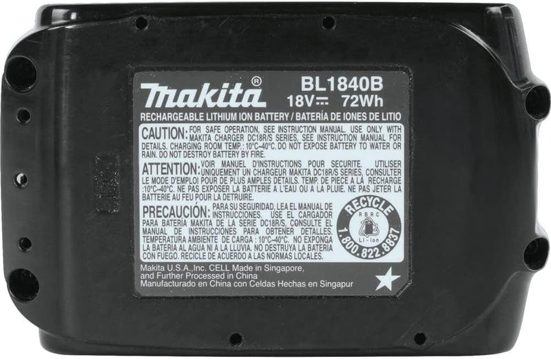 Makita 196399-0, Lithium-Ionen-Akku/Li-Ion-Akku, (18 V, 4 Ah) BL1840, BL1840B