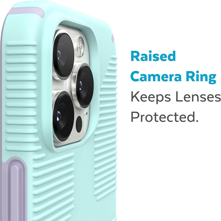 Speck Products Gemshell Grip Case passend für iPhone 14 Pro, 6,1 Zoll Modell, Helles Cyan/Lila, Hell