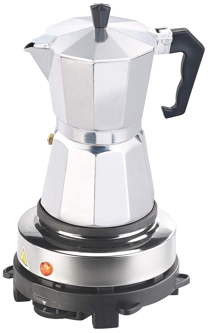 Rosenstein & Söhne Mini Heizplatte: Elektrische Mini-Einzel-Kochplatte & Espresso-Kocher, 500 W, 6 T