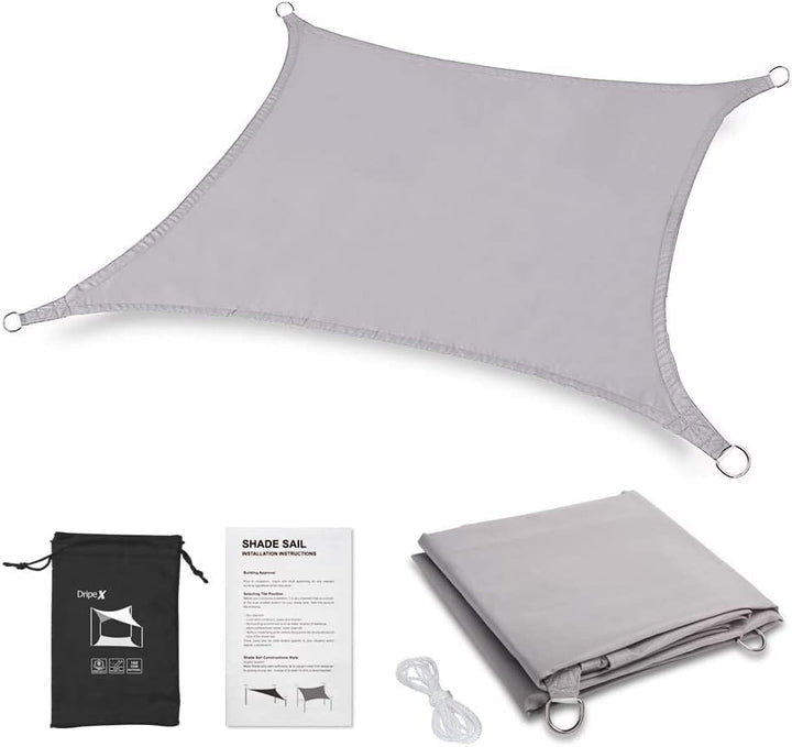 Dripex Sonnensegel wasserdicht Sonnenschutz Set 2X3 m inkl Befestigungsseile Rechteckig Polyester Im