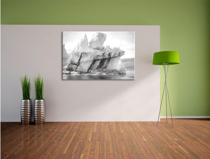 Pixxprint gigantischer Eisberg Kunst als Leinwandbild/Grösse: 100x70 / Wandbild/Kunstdruck/fertig be