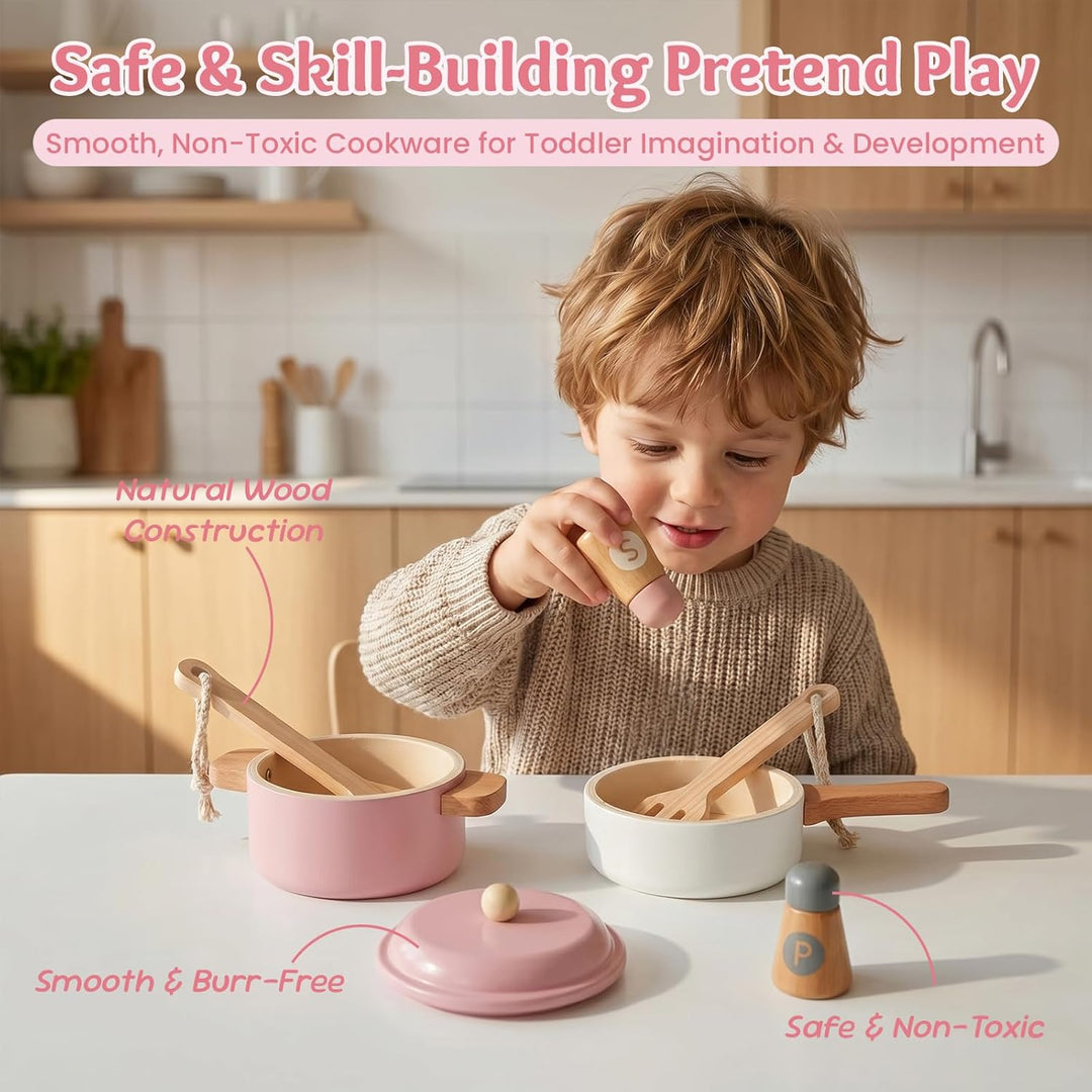 Kinderküche Zubehör, Realistisches Design, Sicher und Zuverlässig, Spielzeug Küchenzubehör, Topfset