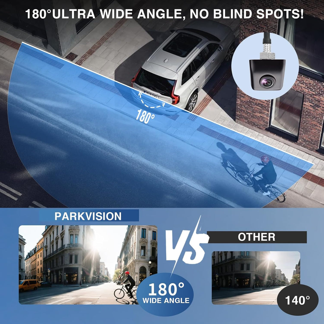 PARKVISION Rückfahrkamera für Auto Robustes Metallgehäuse 1080P HD Backup Kamera, 180° Weitwinkel-Rü