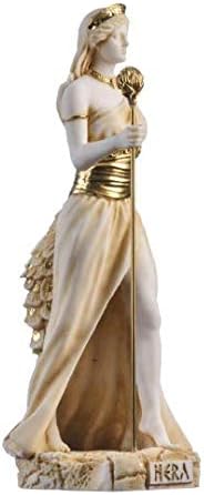 Hera Göttin der Ehe, Frauen, Geburt und Familie Alabaster, goldfarben, 22 cm