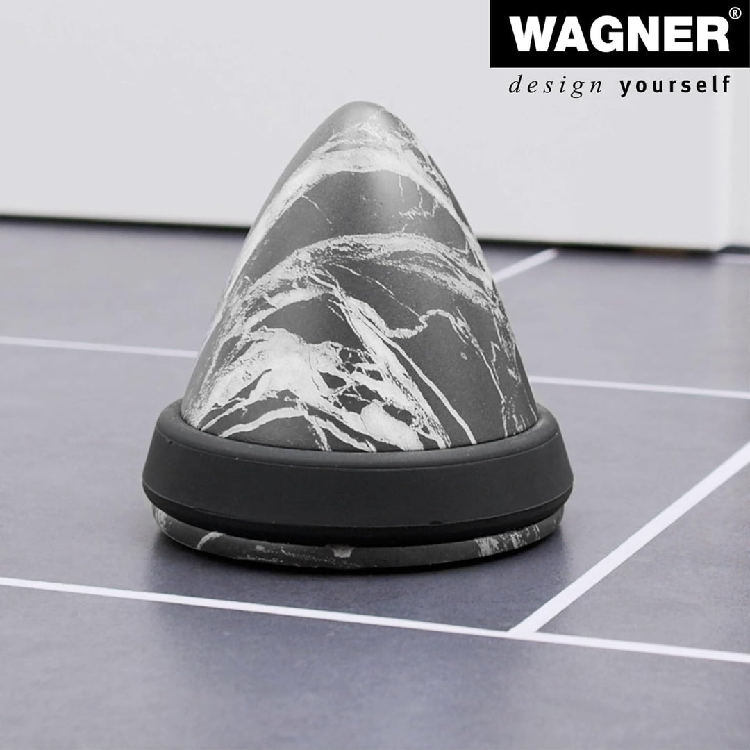 WAGNER Bodentürstopper MARMOR CONE BIG - Durchmesser Ø 115 x 120 mm, aus Beton in Marmoroptik, Schut