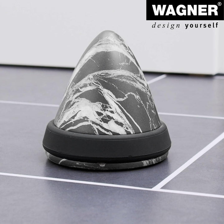 WAGNER Bodentürstopper MARMOR CONE BIG - Durchmesser Ø 115 x 120 mm, aus Beton in Marmoroptik, Schut