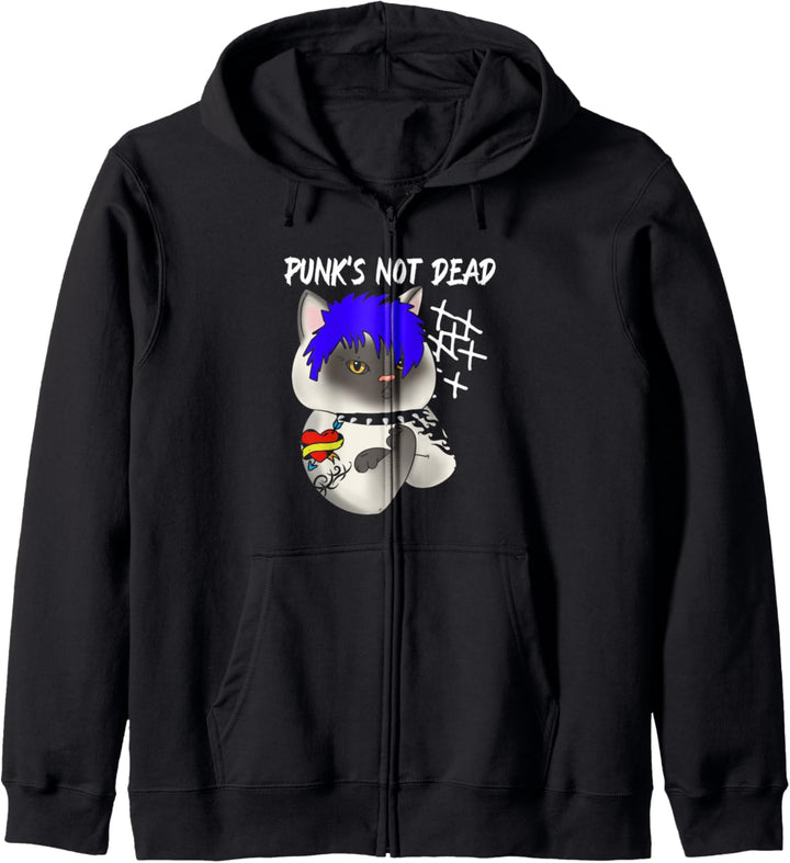 Punks nicht tot | Punker Rocker | Punk Cat Kapuzenjacke
