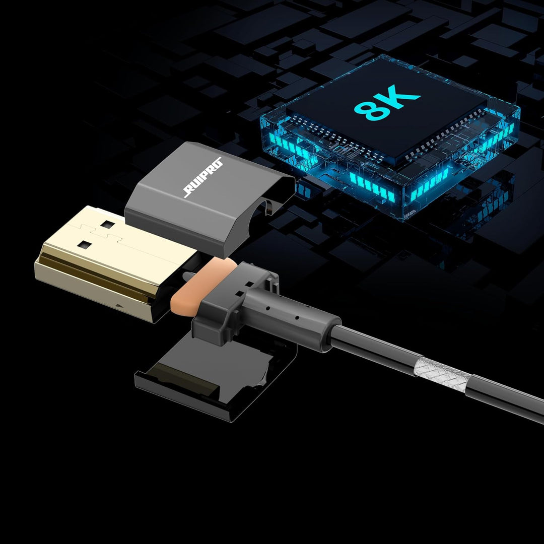 RUIPRO Zertifiziertes kurzes HDMI-Kabel, ultradünnes 8K HDMI 2.1-Kabel, 91 cm, 2 Stück, Ultra High S