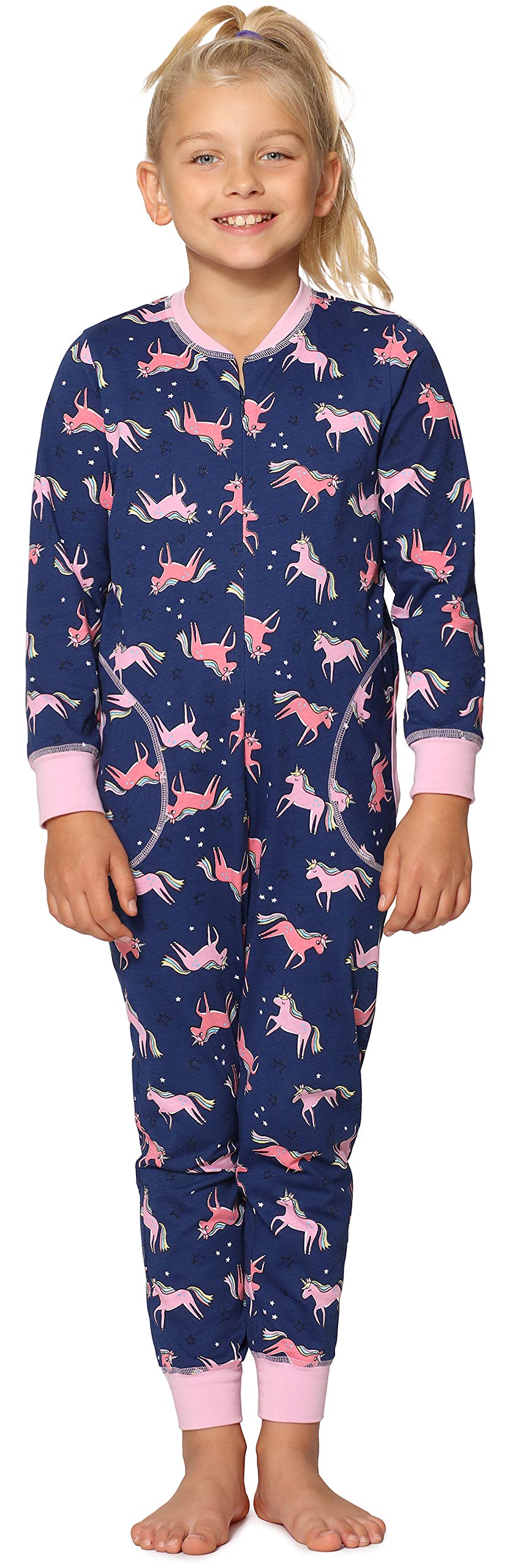 Merry Style Mädchen Schlafoverall Jumpsuit Mädchen Bequeme und warme Schlafanzug Kinder MS10-186 158
