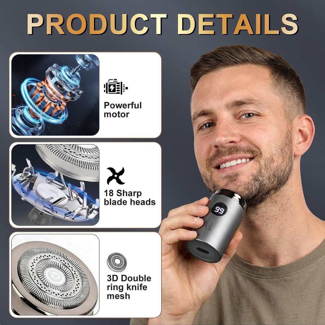 Elektrorasierer Herren, 2 in 1 Tragbarer Elektrischer Mini-Rasierer, Sopami Mini Shaver, Wasserdicht