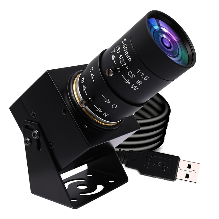 Mermaid 1080P USB-Webcam mit 5-50mm Teleobjektiv, Full-HD-Computerkamera mit 100 fps/60 fps/30 fps f