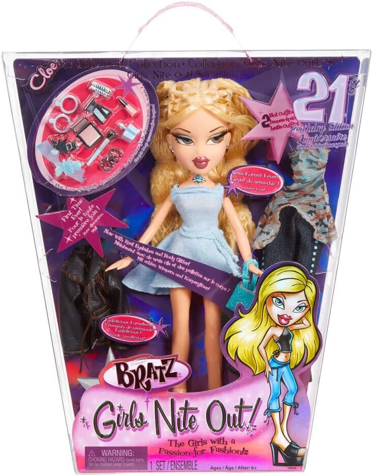 Bratz 21st Birthday Special Edition Modepuppe - CLOE - Mit 2 Outfits, 2 Paar Schuhen, Handtasche und