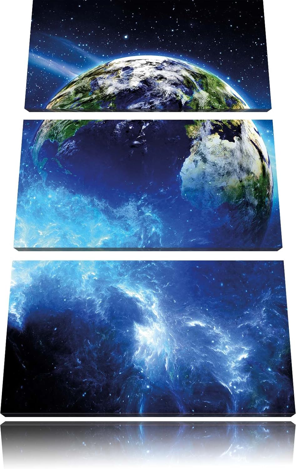 Pixxprint Planet Erde 3-Teiler Leinwandbild 120x80 Bild auf Leinwand