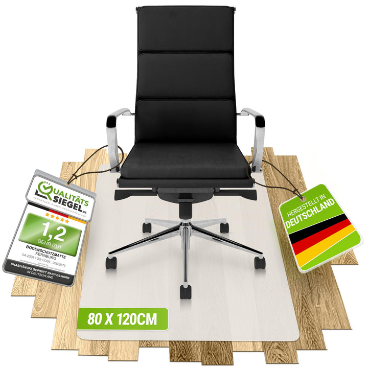 Bodenschutzmatte für Bürostühle – transparente Schreibtischstuhl-Unterlage für Laminat, Parkett & Fl