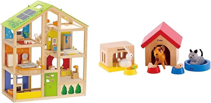 Hape Vier-Jahreszeiten Puppenhaus aus Holz von Hape & Hape International Haustiere für die ganze Fam